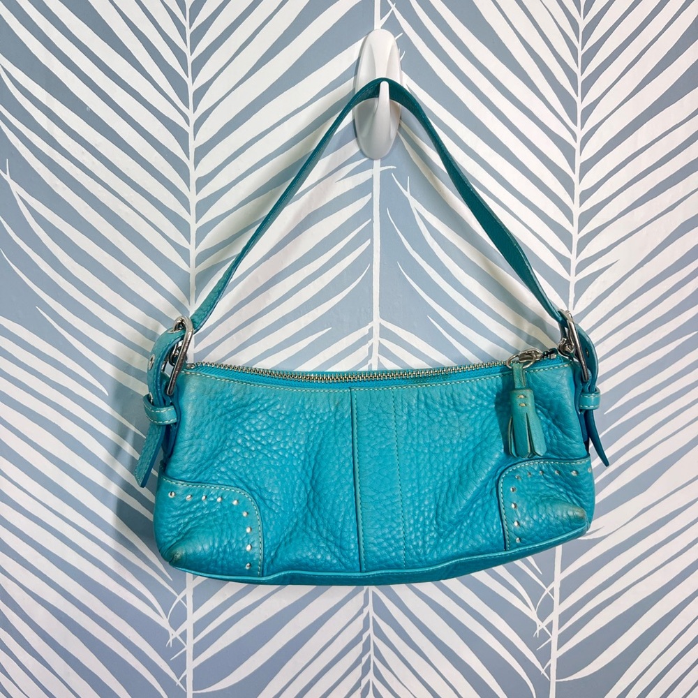 Vintage Coach turquoise shoulder bag